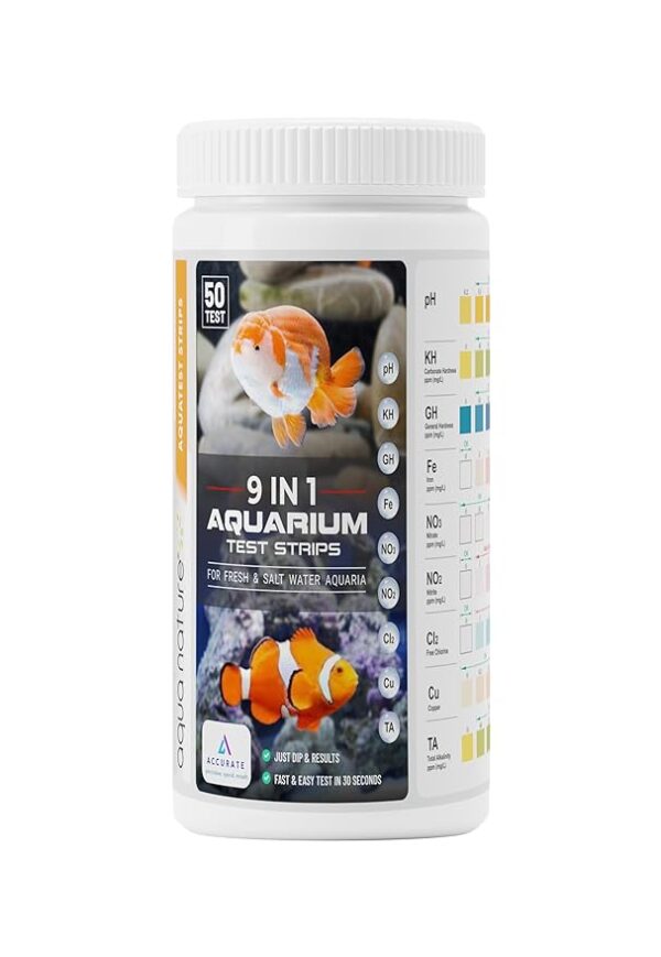 AquaNature 9 in 1 Aquarium Test Strips for Freshwater & Saltwater Aquaria - Image 3