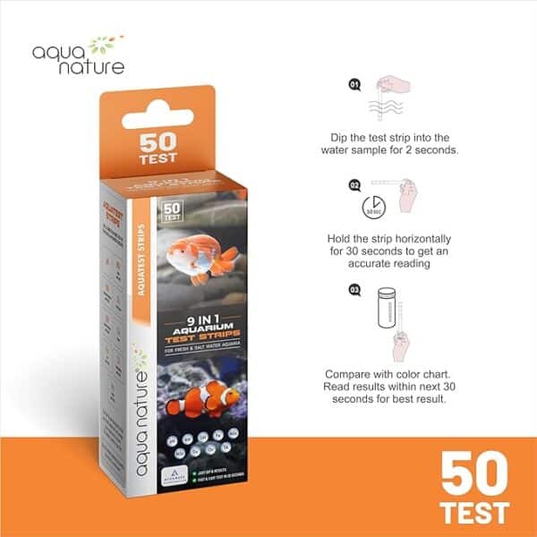 AquaNature 9 in 1 Aquarium Test Strips for Freshwater & Saltwater Aquaria - Image 4