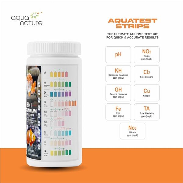 AquaNature 9 in 1 Aquarium Test Strips for Freshwater & Saltwater Aquaria - Image 5
