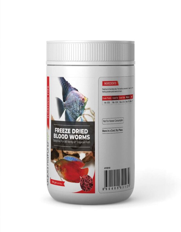 AquaNature Freeze Dried Blood Worms Daily Diet for All Variety of Tropcial Fish (Floating Type) - Image 2