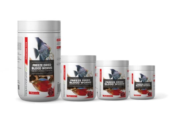 AquaNature Freeze Dried Blood Worms Daily Diet for All Variety of Tropcial Fish (Floating Type)